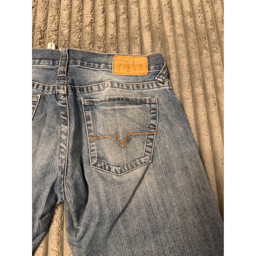 Guess Jeans Rebel Straight Leg Mens 30 Medium Wash Blue Denim Cotton JA5118 - Picture 6 of 12